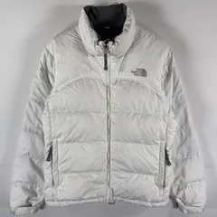古着 ザ・ノースフェイス THE NORTH FACE ダウンジャケット ワンポイントロゴ 700fill アウトドア M  ホワイト レディース
