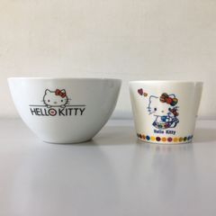 〇ハローキティー フリーカップ(イトーヨーカドーコラボ) キッチンボウル(非売品、ローソンコラボ)