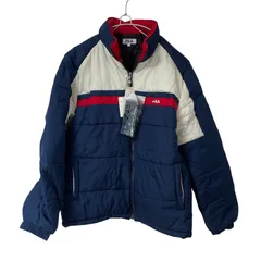 Z1538【美品】FILA フィラ 中綿ジャケット ネイビー/レッド/ホワイト サイズLL 未使用タグ付
