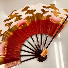 新品★ 舞扇子 京扇子 日本舞踊 踊り用  赤金