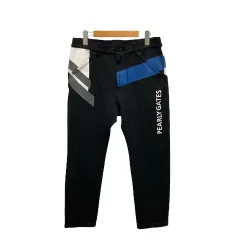 パーリーゲイツ PEARLY GATES パンツ ストレッチ ジャージ ロゴ 柄 L 黒 ブラック 青 ブルー 白 ホワイト グレーのサムネイル