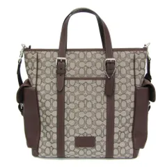 コーチ(Coach) シグネチャー スプリント トート CR325 メンズ レザー,ジャカード ショルダーバッグ,トートバッグ ベージュ,ブラウン