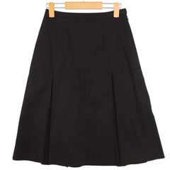 OLD ENGLAND オールドイングランド 通年 ストレッチ★ Aライン ミディ丈 スカート Sz.36 レディース ブラック