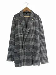ラルディーニ LARDINI ニット ジャケット ダブル チェック サイズM グレー QQQのサムネイル