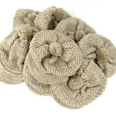 ニットキャップ キャスケット 8点セット ほぼ未使用 ウール混 まとめて 大量 帽子 キッズ レディース 52-54cmサイズ 【中古】