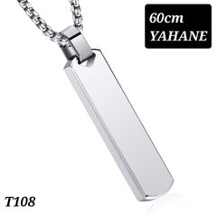 【 送料無料 】T108  YAHANE ネックレス メンズ シルバー ステンレス チェーン 60cm リングレディース  スティック 男 女 新品 未使用