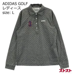 ADIDAS GOLF アディダスゴルフ 長袖ポロシャツ ドット柄 グレー系 L [240001814765]#