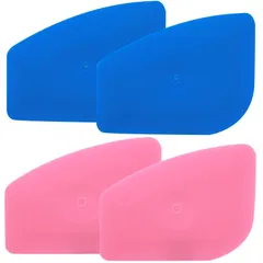 新着商品 YAZZT ミニスキージーヘラ4点セット 硬さ2種類 硬いピンクカーフィルム貼りスキージー2点 柔らかい青いラッピングシート貼り付けヘラスキージー2点 スキージーヘラ カーフィルム 貼付補助ツール
