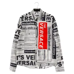 GIANNI VERSACE (ジャンニ ヴェルサーチ) 総柄 プリント 長袖シャツ A77215 ホワイト/ネイビーのサムネイル