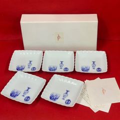 深川製　お菓子入れ　小皿　5枚セット 深川製磁 ブルーチャイナ プレートセット - メルカリ