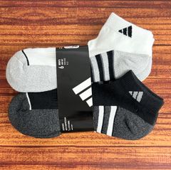 ◾️一点限り！◾️adidas メンズ クッション ローカット ソックス 6足セット 25-28㎝ 靴下 スニーカー丈【949985】