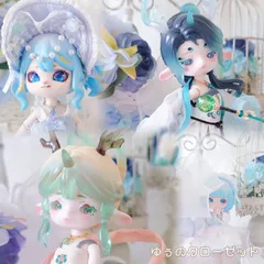✾ᵗʱᵃᵑᵏᵧₒᵤ販売×1✾【アンティーユ、リロロ、ボニーバニー、オビツ11用】スワロフスキーの一粒石チョーカー ブルー、グリーン系 ①