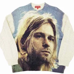 シュプリーム SUPREME 美品 23SS Kurt Cobain Sweater カートコバーン ケーブルニット セーター プリント 長袖 白 ホワイト マルチカラー M 0905のサムネイル