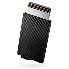 [zepirion] キャッシュレスに最適化 カードケース カーボン スキミング防止 スライド式 スリム 薄型 軽量 メンズ レディース Quick Wallet carbon (Black)