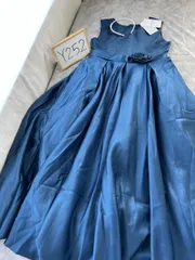 [Karwavyi] キッズドレス フォーマル 発表会 ロングドレス パーティードレス フラワーガール 結婚式 （150，ブルー2）　管理Y252