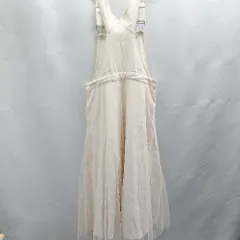 ◇ Θ fifth フィフス 肩紐調節可能 チュール サロペットスカート サイズ表記なし クリーム レディース E  【1503310007275】