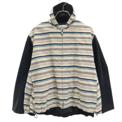 GEORGES RECH ジョルジュレッシュ ボーダー切替 ジップジャケット 36 ベージュ系 レディース 古着