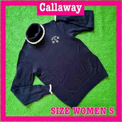 Callaway キャロウェイ ロゴ刺繍 ウール混 ニット タートルネック セーター S
