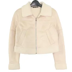 SHEIN シーイン 秋冬 裏起毛★ ボア ムートン ブルゾン ジャケット Sz.Petite XS レディース 白