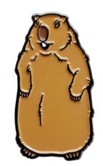 ピンバッジ マーモット ブサカワ系の動物をデザインしたピンズ かわいいバッジ 合金製 3cm×1.65cm