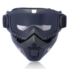 【airara】 フルフェイスマスク ゴーグル 取り外し可能 防護 防水 UVカット バイク モトクロス ツーリング クリア [クリア]