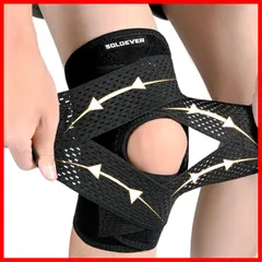 【特価セール】ランニング 左右兼用 登山 高通気性 蒸れない ゴルフ メッシュ バレー 膝固定 膝パット バスケ V型ベルト 日常生活 スポーツ 薄手 リラクシー しっかり固定 (ブラック ひざ専用 膝パッド L) 膝サポーター