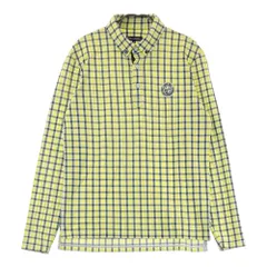 サイズ：M 23区GOLF ニジュウサンクゴルフ  長袖ポロシャツ　ボタンダウン チェック柄 イエロー系 [241003000393] ゴルフウェア メンズ ストスト