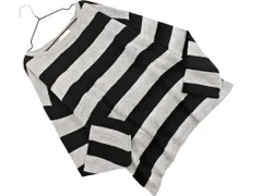 earth music&ecology アースミュージック＆エコロジー ボーダー ニット セーター sizeF/黒ｘグレー ◇■ レディース