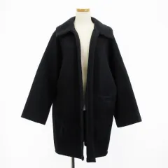 ソブ sov. ダブスタ ステンカラー オーバー コート ボタンレス ウール混 紺 ネイビー 36 アウターのサムネイル