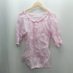 ◇ ⊂◎ CIAOPANIC TYPY チャオパニックティピー ストライプ柄 透け感 七分袖 ブラウス サイズONE ピンク レディース E  【1502030031249】