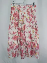 ◇ ⊂ 31 Sons de mode 花柄 ロング丈 フレア スカート サイズ38 ピンク アイボリー レディース E  【1409240011286】