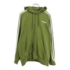 adidas アディダス フルジップ スウェットパーカー スポーツ グリーン(メンズ L)中古 古着 V6284