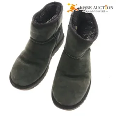 ■ アグ UGG ムートンブーツ クラシックミニ 1016222 靴 シープスキン ショート レディース USA8 25cm ブラック