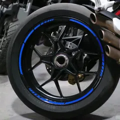 バイクタイヤリムステッカー　青色　反射‼️　新品✨
