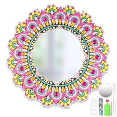 SALUDABLE ダイヤモンドアート キット 鏡 ビーズアート 工作 手芸 大人 手作り 初心者 (DJZ002)