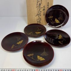 輪島塗 蒔絵 銘々皿 5客 木製 漆器 共箱付き - メルカリ
