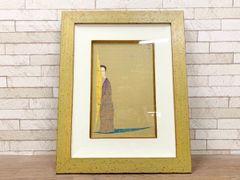 ブレイヴァ「三日月」油彩　油絵　絵画　美術品 アート インテリア 額縁 額付絵画 額寸66.5×52.5(他111)