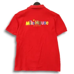 MIKI HOUSE ミキハウス 春夏 バック ロゴプリント★ 半袖 鹿の子 ポロシャツ Sz.L メンズ 赤 日本製