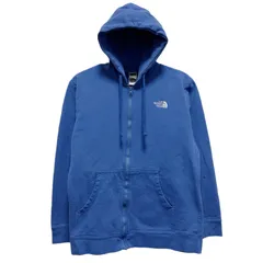 ノースフェイス THE NORTH FACE ジップパーカー XLサイズ ブルー 青 ジップフーディ 古着 X020