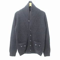 バーニーズニューヨーク BARNEYS NEW YORK カーディガン ワッフルニット ウール混 ネイビー 紺 S 1212のサムネイル