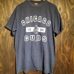 Chicago Cubs クーパーズタウン Tシャツ MLB Majestic製 ネイビー Lサイズ ヴィンテージ風 シカゴカブス 1908年モデル アメカジ 古着