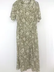 ◇ OZOC オゾック 花柄 半袖 膝下丈 ワンピース サイズ38 カーキ系 レディース P  【1302080000703】のサムネイル