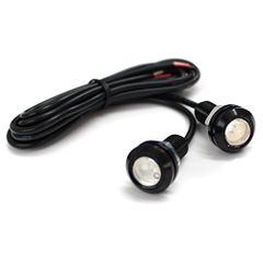 新品 Kaito Denshi(海渡電子) LED イーグルアイ デイライト 車 バイク スポットライト 補助灯 大玉 埋込型 高輝度 防水 2個セット ブラック 18mm 青色
