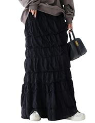 Size:S-L_Color:05 ブラック [antiqua] アンティカ ジャガード スカート レディース PN-00502 Regular(S-L相当) 05 ブラック