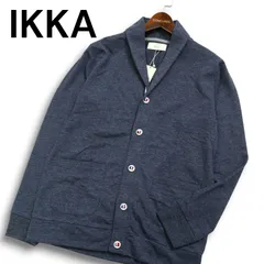 【新品 未使用】 IKKA イッカ 通年★ ショール カーディガン 羽織り Sz.M メンズ 灰 グレーのサムネイル