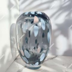 高品質 北欧 高級 映え 水玉 ガラス 花瓶  フラワーベース クリスタル  インテリア おしゃれ 透明 クリア キラキラ 限定 一輪挿し 高級 おしゃれ 室内 激安 レア プレゼント 海外 おすすめ 人気 デザイン 観葉植物