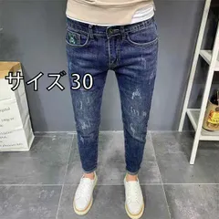 [サイズ 30 ]秋冬 コーデ メンズ  服 シンプル ファッション オシャレ 大人 かっこいい 大きいサイズ ストリート 紳士服  ジーンズ ウォッシュ加工 スリム フィット 伸縮性 ストレッチ ストレッチ 九分丈 パンツ 韓国スタイル カジュアル 