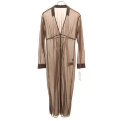 未使用 SNIDEL スナイデル 長袖 ラッシュガード シアー シャツワンピース F ブラウン シースルー レディース 古着