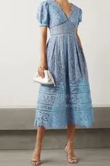self-portrait｜FINE CORD LACE MIDI DRESSのサムネイル
