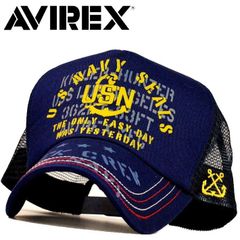 AVIREX メッシュキャップ メンズ アビレックス アヴィレックス キャップ ブランド 帽子 メンズ ネイビー 紺 プレゼント ギフト 14027000 (49 ネイビー)